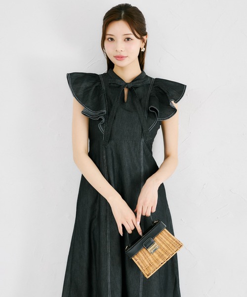 tocco closet（トッコ クローゼット） ワンピース ボウタイリボン付き