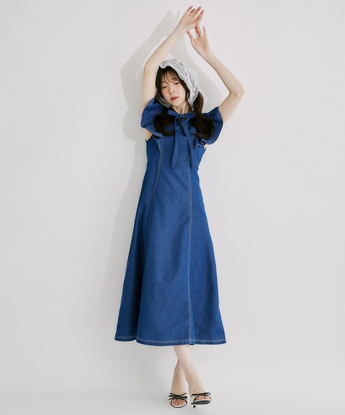 tocco closet（トッコ クローゼット） ワンピース ボウタイリボン付き