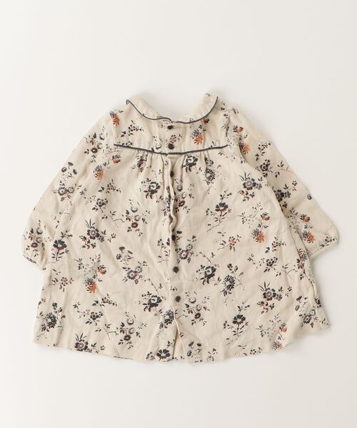「Bonpoint」 「KIDS」花柄長袖ブラウス 18 ベージュ キッズ_画像2