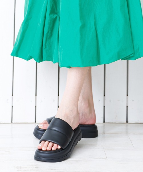 「attagirl」 フラットサンダル L ブラック レディース_画像3