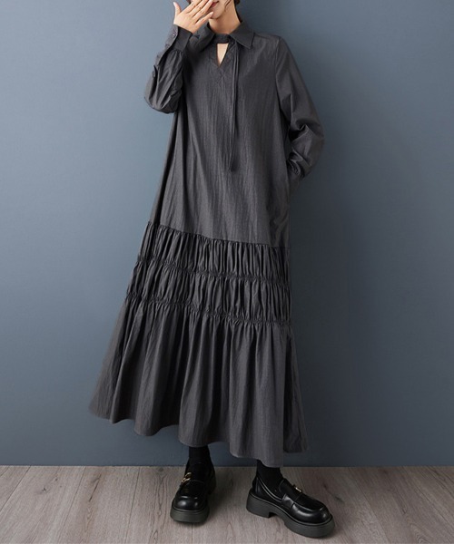ReRe ワンピース ティアード×ハイネックワンピース : ZOZOTOWN Yahoo