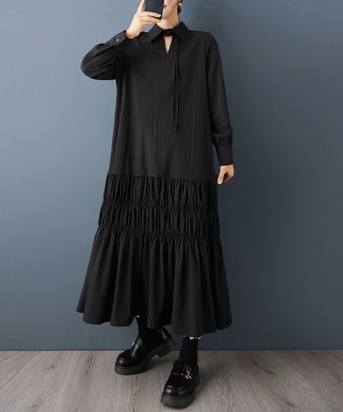 ReRe ワンピース ティアード×ハイネックワンピース : ZOZOTOWN Yahoo