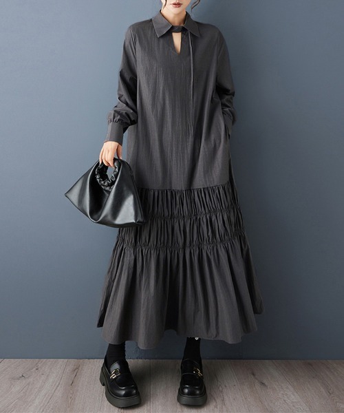ReRe ワンピース ティアード×ハイネックワンピース : ZOZOTOWN Yahoo