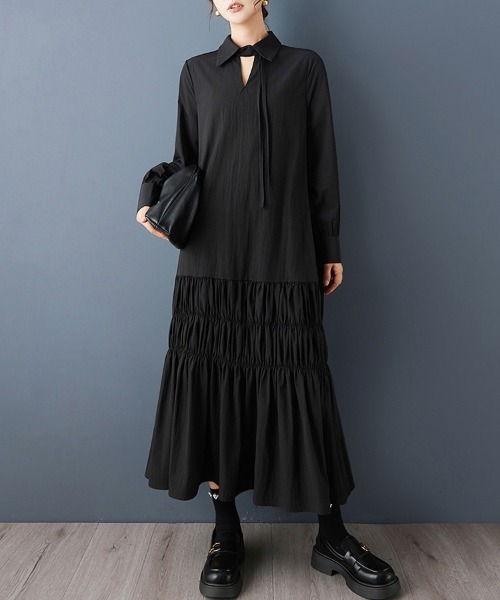 ReRe ワンピース ティアード×ハイネックワンピース : ZOZOTOWN Yahoo
