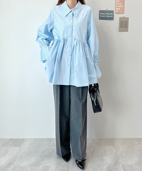 「Futier land」 長袖チュニック LARGE ライトブルー レディース_画像3
