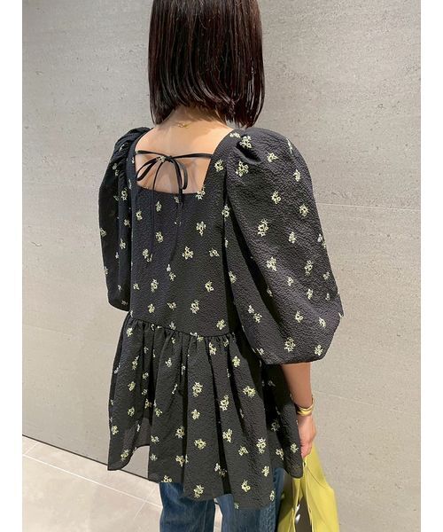 「Mila Owen」 半袖チュニック 0 ブラック レディース_画像4