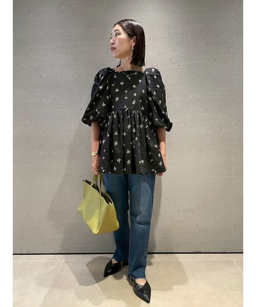 「Mila Owen」 半袖チュニック 0 ブラック レディース_画像5