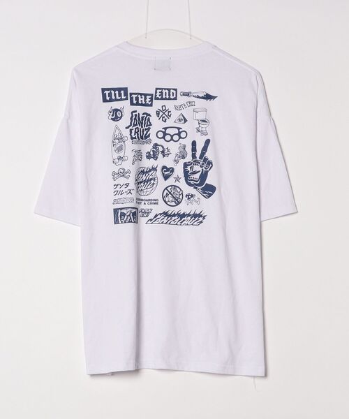 「SANTA CRUZ」 ワンポイント半袖Tシャツ L ホワイト メンズ_画像2