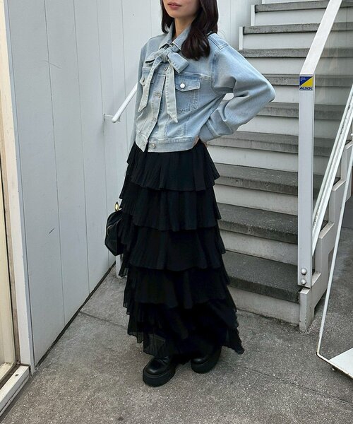 「continuer de NICE CLAUP」 デニムジャケット FREE ネイビー レディース_画像4