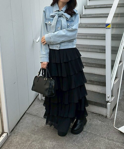 「continuer de NICE CLAUP」 デニムジャケット FREE ネイビー レディース_画像6