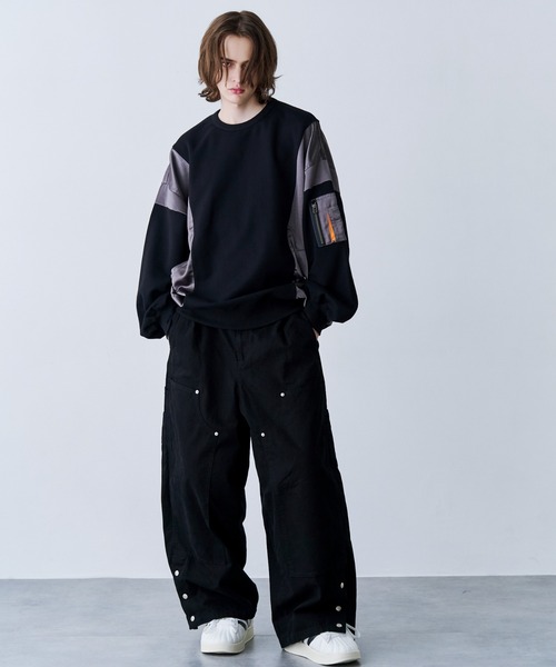 SeeSew トレーナー スウェット 「UNISEX」SATIN MIX MA-1 SWEAT/サテン