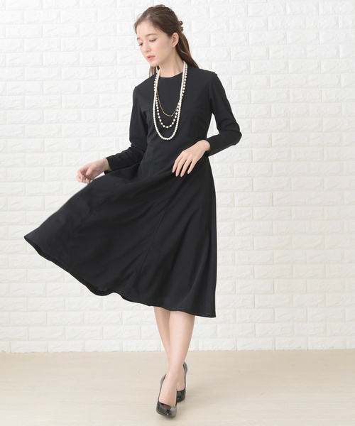 3点おまとめ！LACE LADIES 黒フォーマルワンピースドレス　Sサイズ セール】レース切り替え七分袖フォーマルワンピース・ドレス