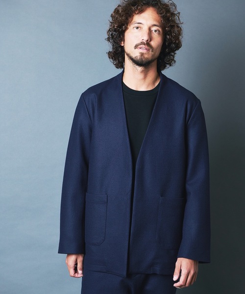 ジャケット ノーカラージャケット SUPER100S MERINO WOOL NO COLLAR JKT:メリノウール ノーカラー ジャケット|ZOZOTOWN |03