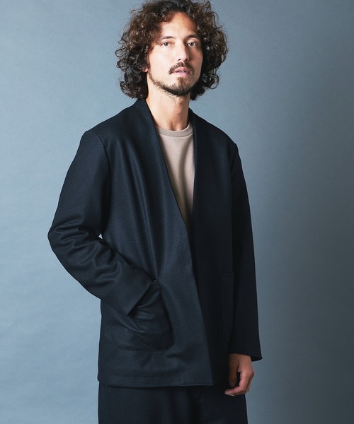 ジャケット ノーカラージャケット SUPER100S MERINO WOOL NO COLLAR JKT:メリノウール ノーカラー ジャケット|ZOZOTOWN |04
