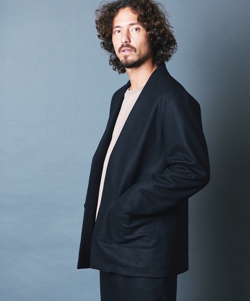 ジャケット ノーカラージャケット SUPER100S MERINO WOOL NO COLLAR JKT:メリノウール ノーカラー ジャケット|ZOZOTOWN |05