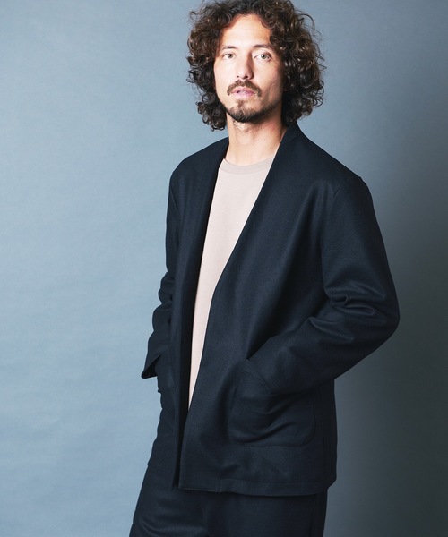 ジャケット ノーカラージャケット SUPER100S MERINO WOOL NO COLLAR JKT:メリノウール ノーカラー ジャケット|ZOZOTOWN |06
