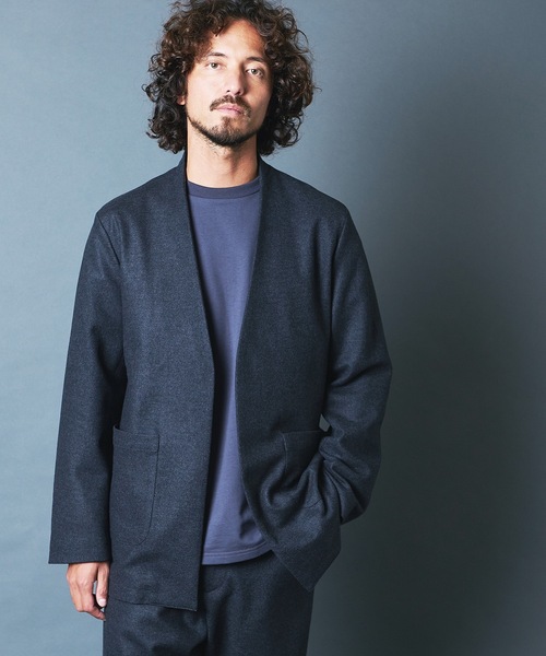 ジャケット ノーカラージャケット SUPER100S MERINO WOOL NO COLLAR JKT:メリノウール ノーカラー ジャケット|ZOZOTOWN |07