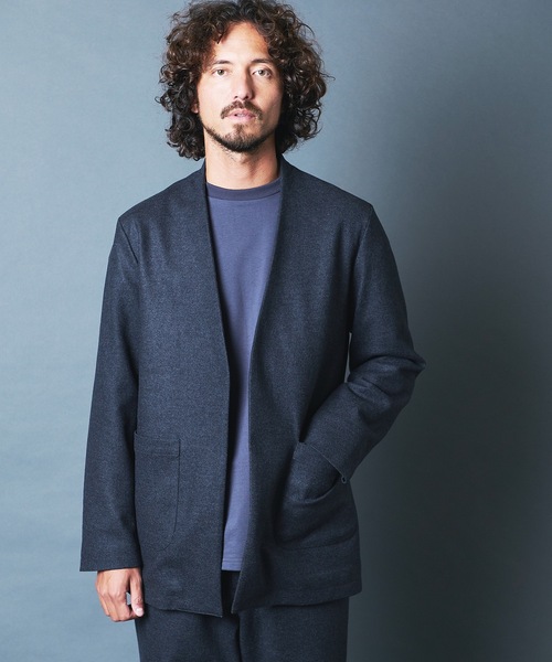 ジャケット ノーカラージャケット SUPER100S MERINO WOOL NO COLLAR JKT:メリノウール ノーカラー ジャケット|ZOZOTOWN |08