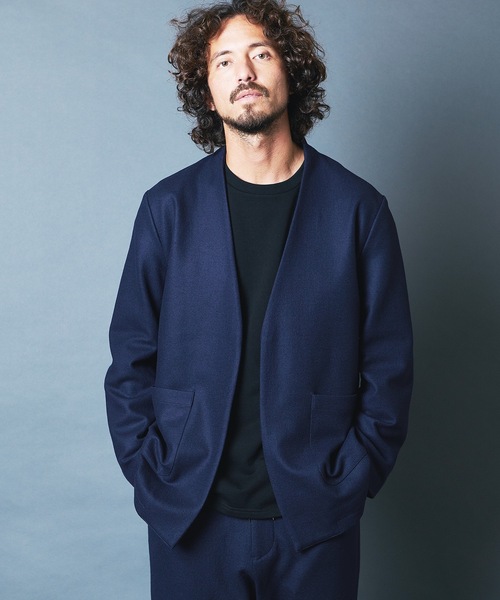 ジャケット ノーカラージャケット SUPER100S MERINO WOOL NO COLLAR JKT:メリノウール ノーカラー ジャケット|ZOZOTOWN |12