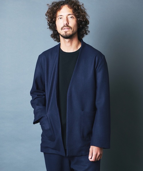 ジャケット ノーカラージャケット SUPER100S MERINO WOOL NO COLLAR JKT:メリノウール ノーカラー ジャケット|ZOZOTOWN |13
