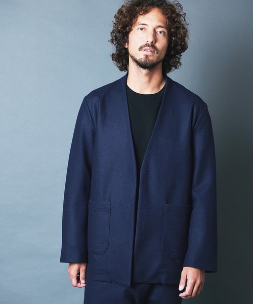 ジャケット ノーカラージャケット SUPER100S MERINO WOOL NO COLLAR JKT:メリノウール ノーカラー ジャケット|ZOZOTOWN |14