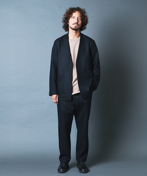 ジャケット ノーカラージャケット SUPER100S MERINO WOOL NO COLLAR JKT:メリノウール ノーカラー ジャケット|ZOZOTOWN |18