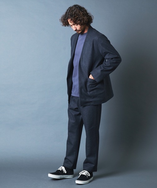 ジャケット ノーカラージャケット SUPER100S MERINO WOOL NO COLLAR JKT:メリノウール ノーカラー ジャケット|ZOZOTOWN |21