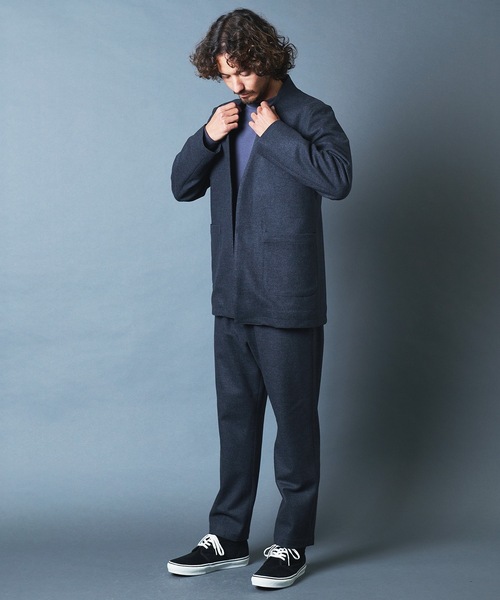 ジャケット ノーカラージャケット SUPER100S MERINO WOOL NO COLLAR JKT:メリノウール ノーカラー ジャケット|ZOZOTOWN |22