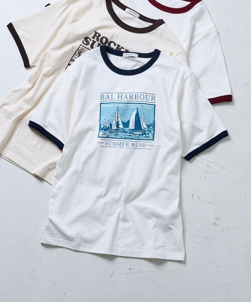 夏セール開催中 Max80 Off 1点物古着デザイン半袖tシャツリンガーtクマプリントかわいいふるだんふるじょ Tシャツ カットソー 半袖 袖なし