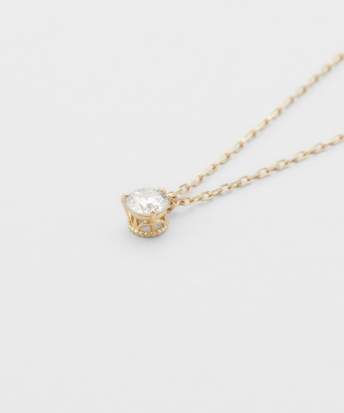 【agete】K14 ダイヤモンドネックレス K14ダイヤモンドネックレス（0.1ct）｜ネックレス｜アガット