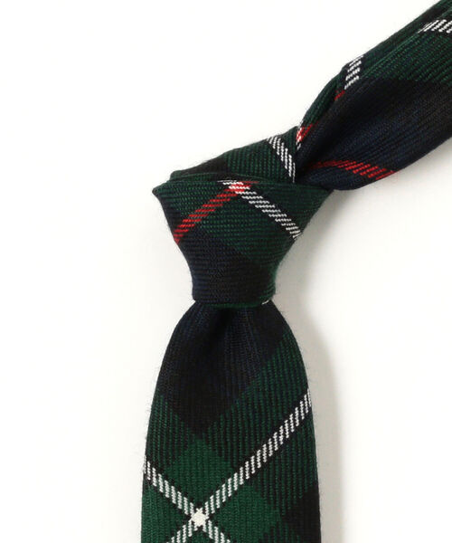 ビームスエフ　ネクタイ　ブラックウォッチ　タータンチェック　グリーン　ネイビー ビームスエフ ネクタイ ブラックウォッチ タータンチェック グリーン