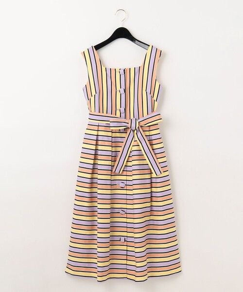 GRACE CONTINENTAL ワンピース マルチボーダージャガード