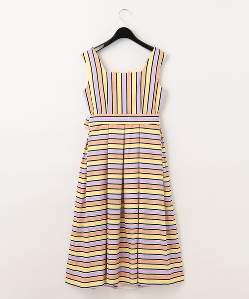 GRACE CONTINENTAL ワンピース マルチボーダージャガード