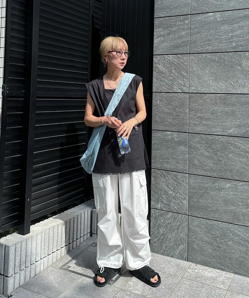 feepur カーゴパンツ ドロストカーゴパラシュートパンツ