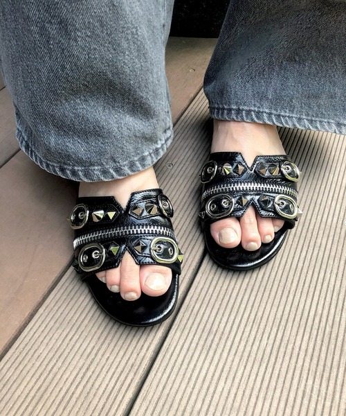Jeffrey Campbell サンダル スタッズフラットサンダル