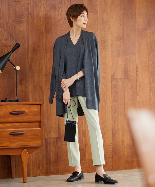 iCB ウール ニット カーディガン ガウンコート ベルト iCB ウール