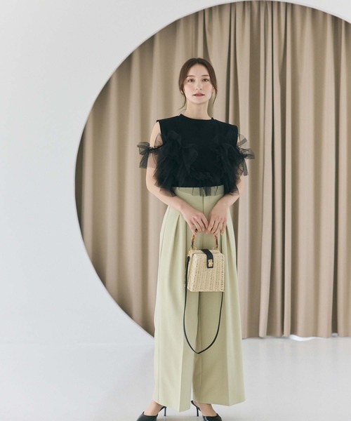 fifth（フィフス） tシャツ チュールドッキングフリルトップス