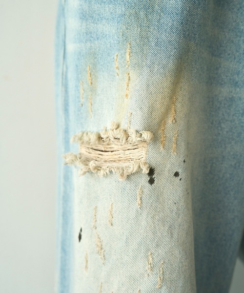 パンツ CAMPHOR WOOD wide baggy over-dye denim wide baggy overdye denim trousers / ワイドバギーオーバーダイ