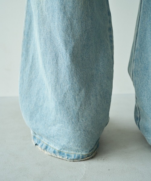 Camphor wood ジーンズ wide baggy broken denim trousers