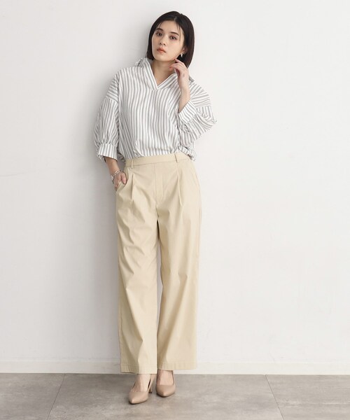 【新品タグ付 9900円】【日本製】【LL】comfortably ピンクパンツ ソアパールサテンワイドパンツ｜BIGI online store - ビギ