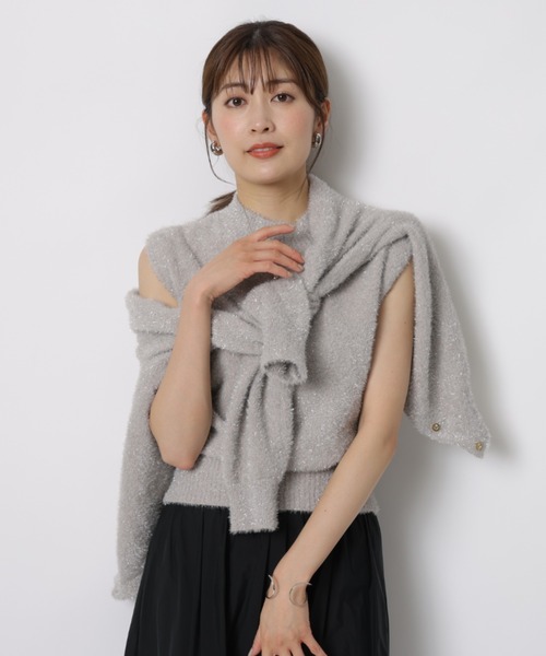 美品　アプワイザーリッシェ　ノースリーブニット➕シャツ　セット　ピンクベージュ Apuweiser-riche - 美品🩷アプワイザーリッシェ 七分袖