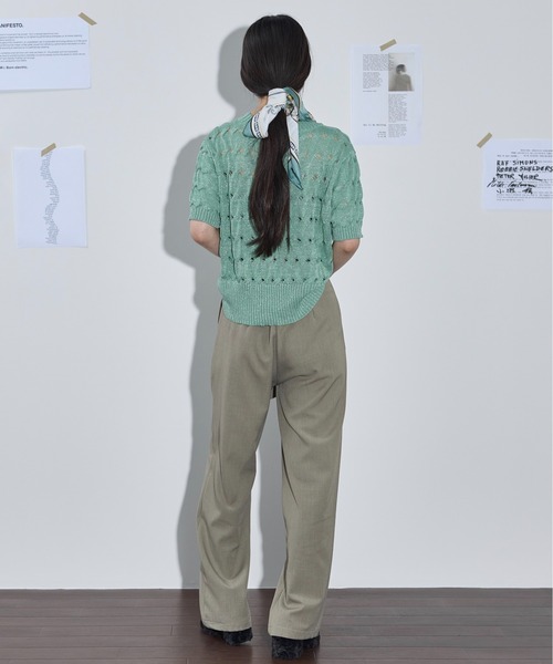 ニット セーター ラメ混ファンシーヤーンボリュームスリーブプルオーバー レディース mysty woman ニット セーター ラメハイネックニットプルオーバー