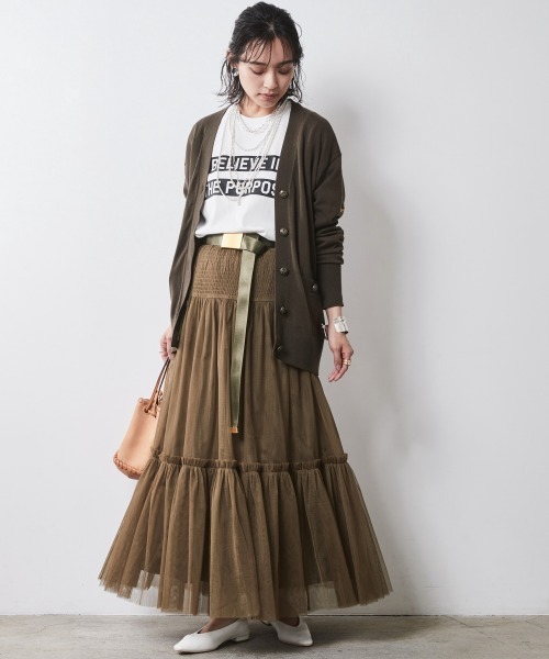 CHIC STYLE（シックスタイル） スカート チュールマキシギャザー