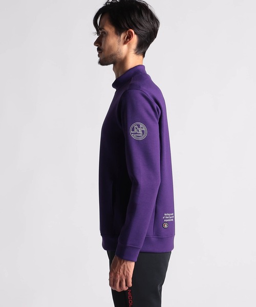 「NICOLE SPORTS」ロゴプリントモックネックプルオーバー メンズ NICOLE CLUB FOR MEN 「NICOLE SPORTS」ロゴプリントモック