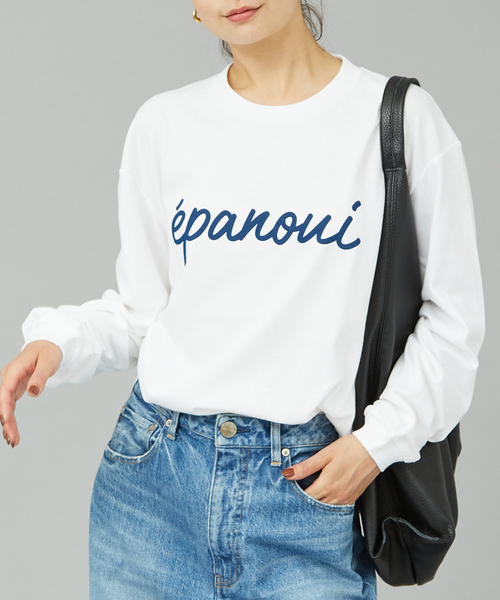 tシャツ 筆記体ロゴプリントロンT レディース