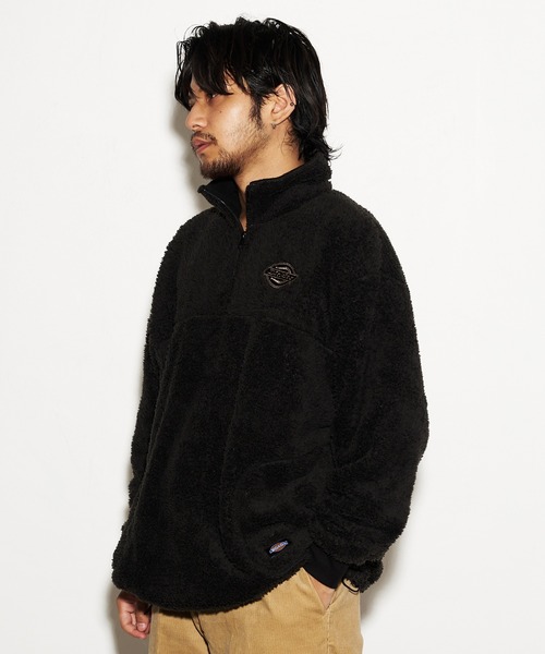 RLX フリース プルオーバー ハーフジップ ナイロン切り返し キルティング Dickies（ディッキーズ） コート ジャケット Dickies FLEECE HALFZIP