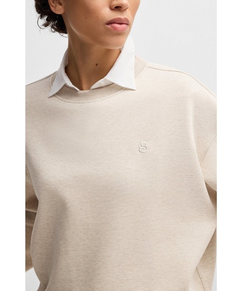 トレーナー スウェット Double Bモノグラム コットンブレンド スウェットシャツ レディース BOSS（HUGO BOSS） トレーナー スウェット Double Bモノグラム