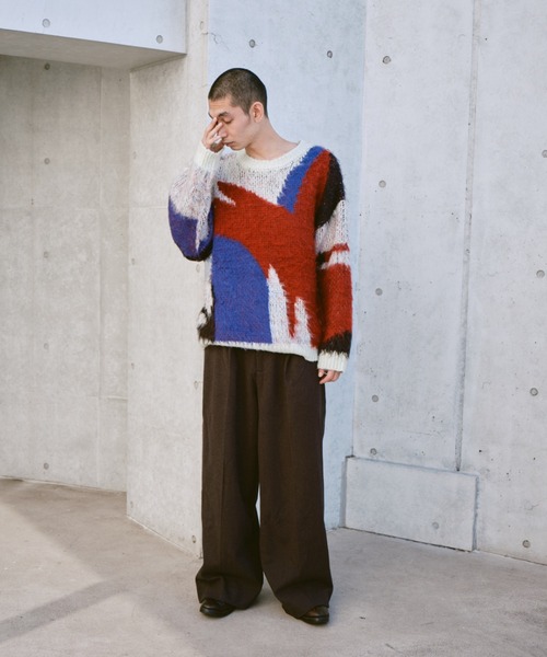 Camphor wood セーター ニット art pattern jacquard pullover sweater