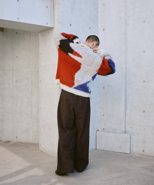 Camphor wood セーター ニット art pattern jacquard pullover sweater