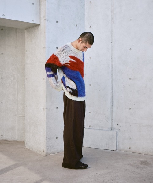 Camphor wood セーター ニット art pattern jacquard pullover sweater